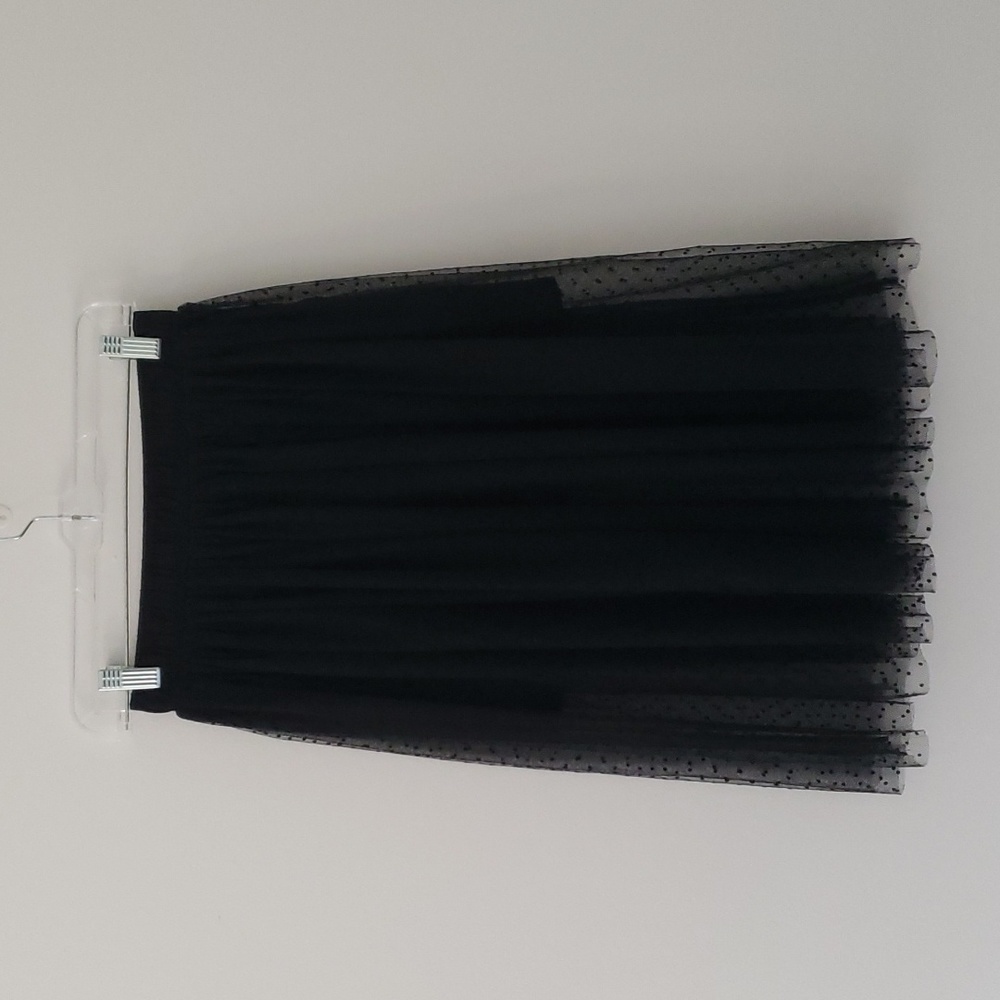 Black sheer tulle skirt with‎ polka dots size extra small
